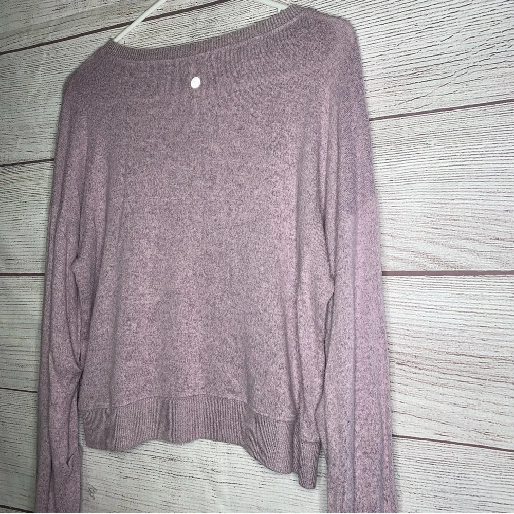 Zella purple heather girls soft material long sleeve shirt
